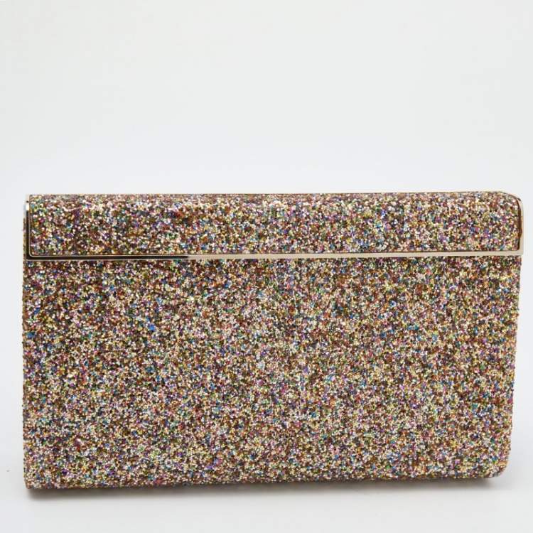 Pre Owned Jimmy Choo Multicolor Glitter Cayla Clutch