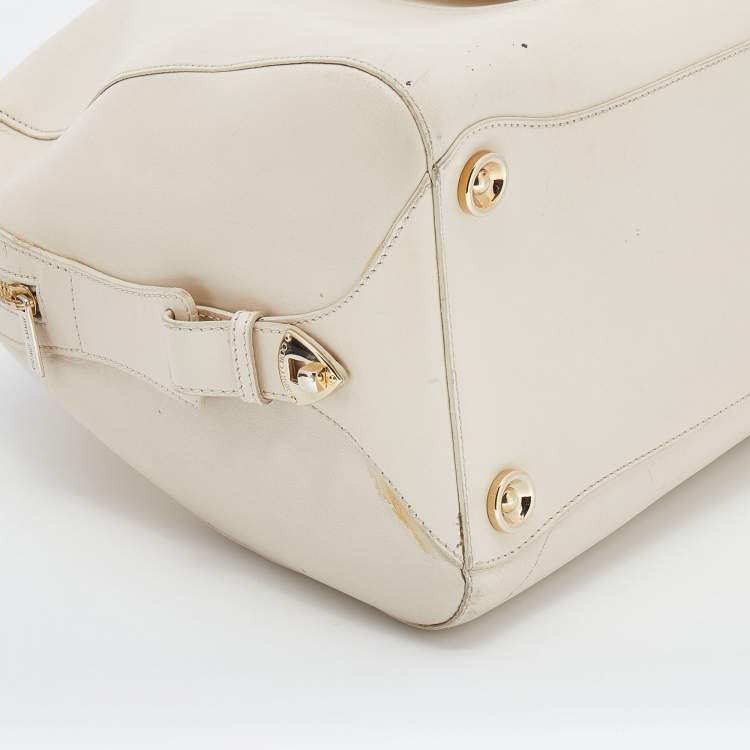 Pre Owned Jimmy Choo White Leather Satchel