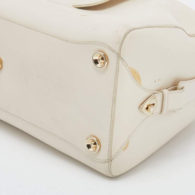 Pre Owned Jimmy Choo White Leather Satchel