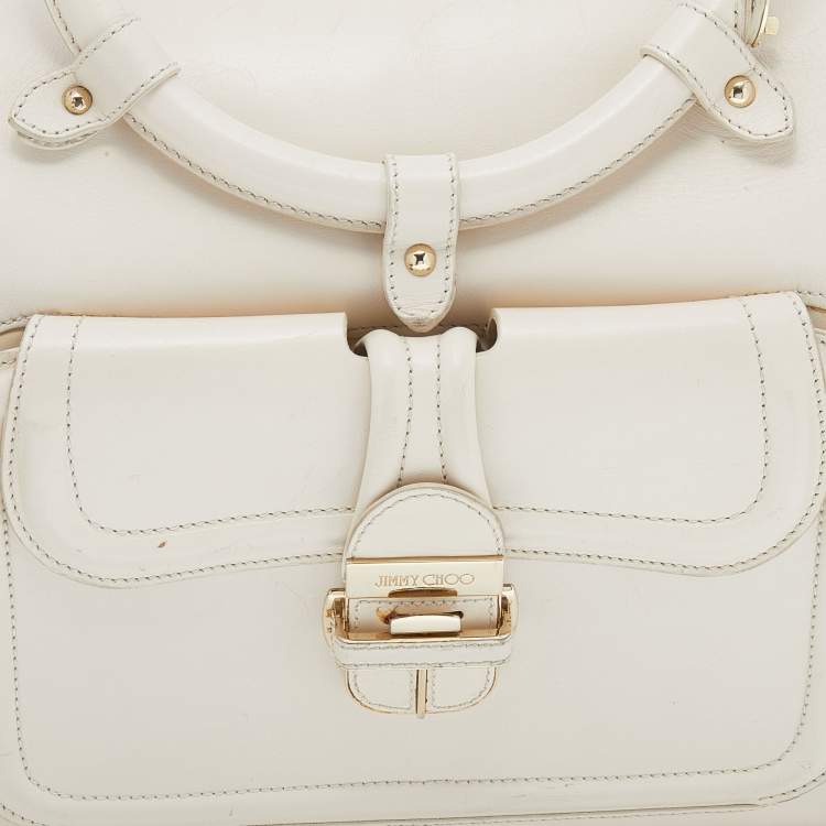 Pre Owned Jimmy Choo White Leather Satchel