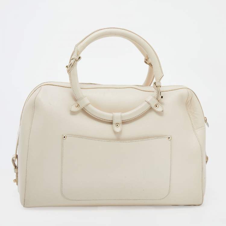 Pre Owned Jimmy Choo White Leather Satchel