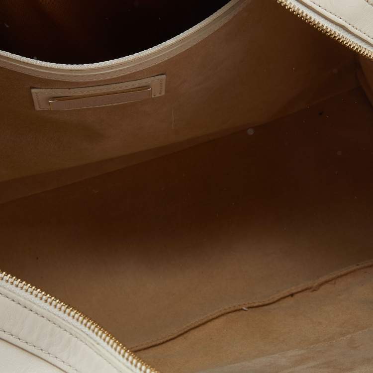 Pre Owned Jimmy Choo White Leather Satchel