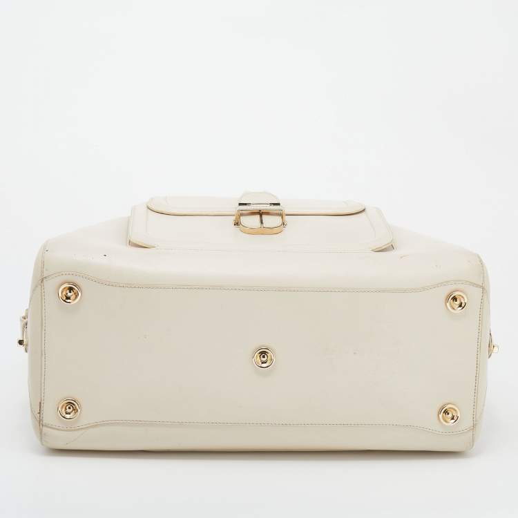 Pre Owned Jimmy Choo White Leather Satchel