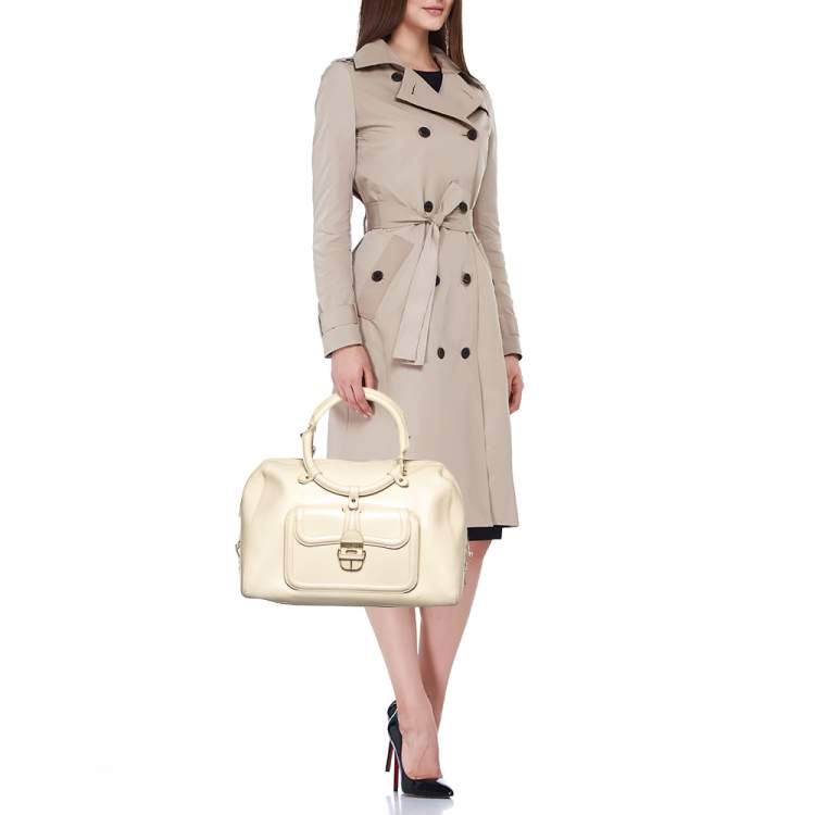 Pre Owned Jimmy Choo White Leather Satchel