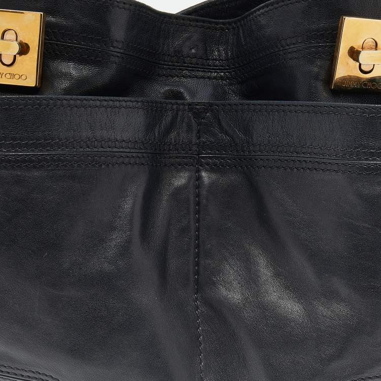 Pre Owned Jimmy Choo Black Leather Tote