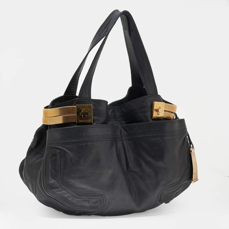 Pre Owned Jimmy Choo Black Leather Tote