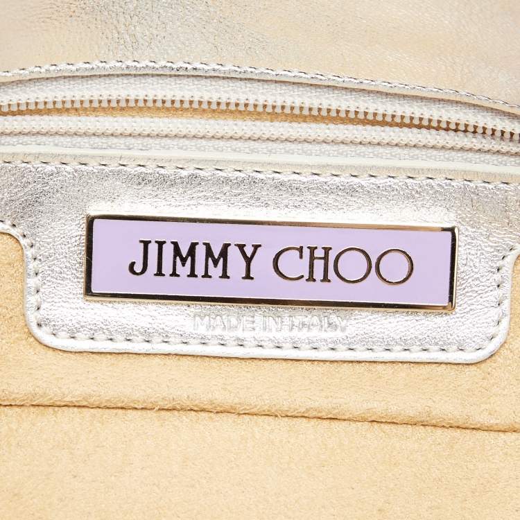 مملوكة مسبقًا Jimmy Choo Silver Leather Tulita Clutch