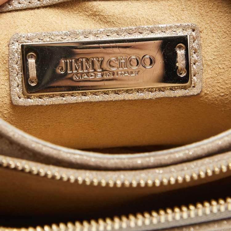 Pre Owned Jimmy Choo Metallic Suede Shadow Chain Bag