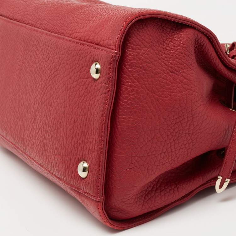 Pre Owned Jimmy Choo Red Leather Rosalie Satchel