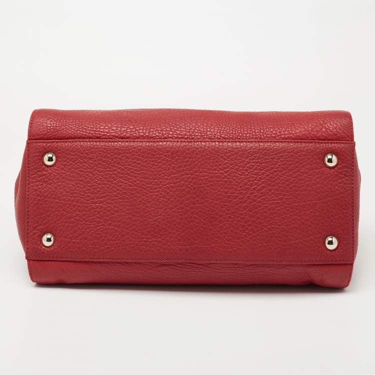 Pre Owned Jimmy Choo Red Leather Rosalie Satchel