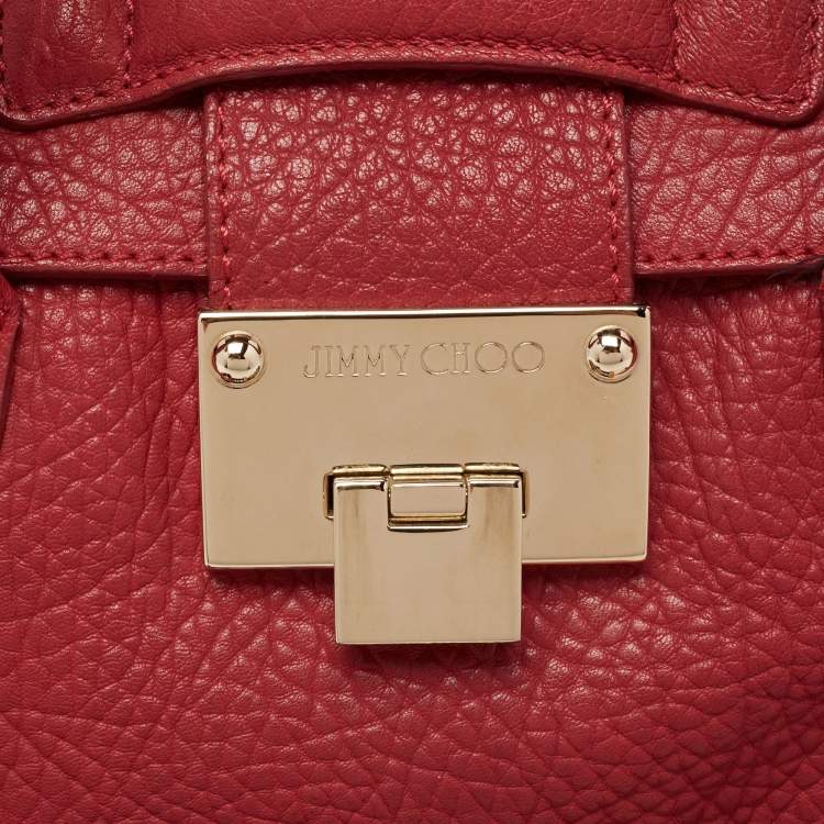 Pre Owned Jimmy Choo Red Leather Rosalie Satchel