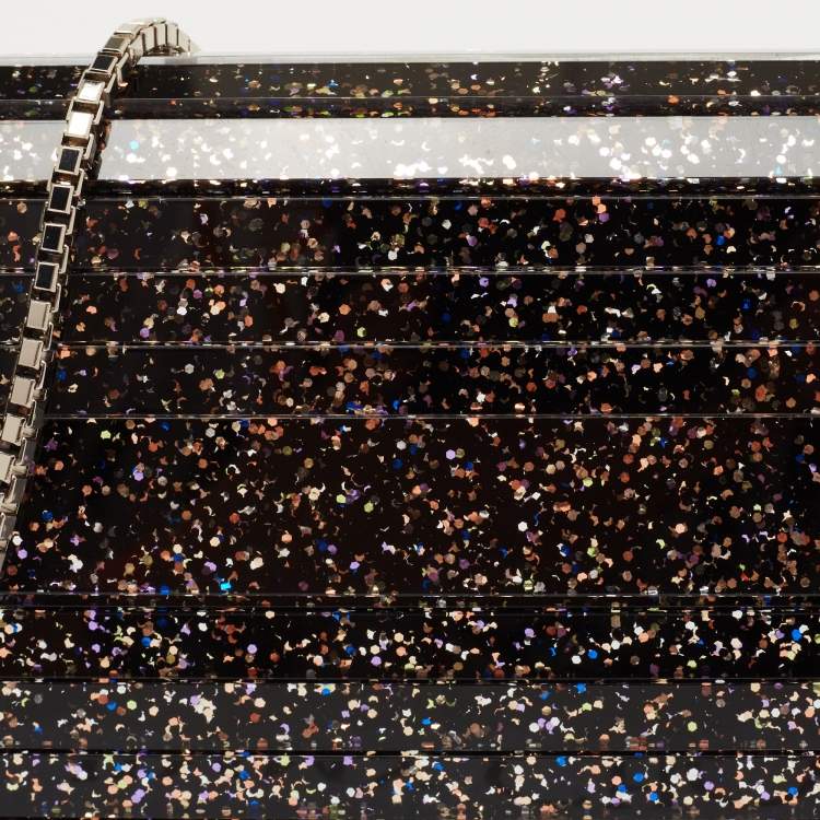 Pre Owned Jimmy Choo Multicolor Glitter Acrylic Sweetie Chain Clutch