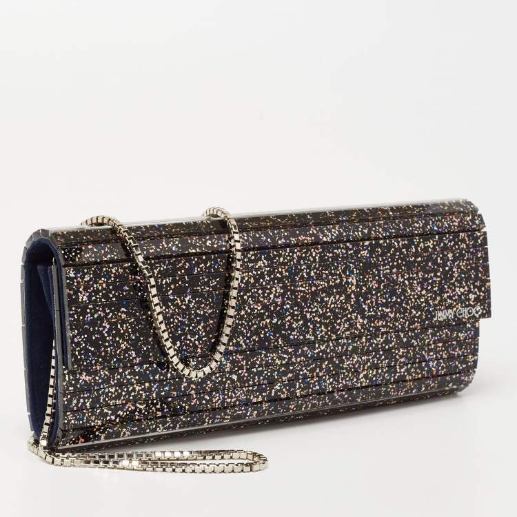 Pre Owned Jimmy Choo Multicolor Glitter Acrylic Sweetie Chain Clutch
