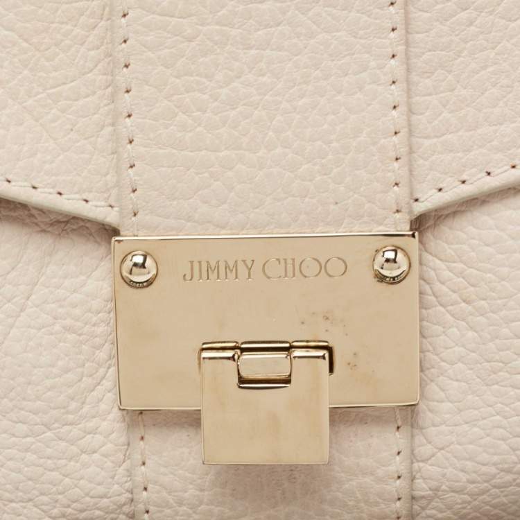 Pre Owned Jimmy Choo Off White Leather Rebel Shoulder Bag