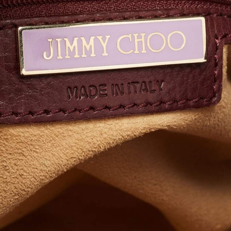 Pre Owned Jimmy Choo Burgundy Leather Riki Tote