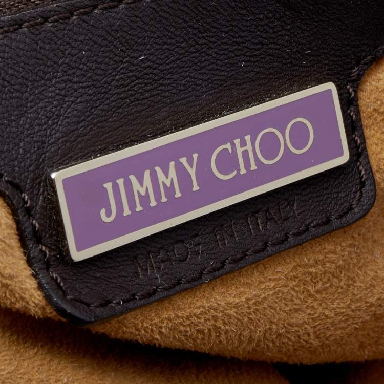 Pre Owned Jimmy Choo Brown Karung and Watersnake Large Saba Hobo