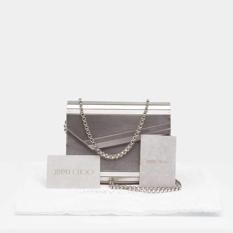 Pre Owned Jimmy Choo Metallic Acrylic Candy Chain Clutch