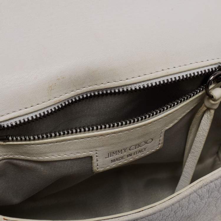 Pre Owned Jimmy Choo Off White Leather Ruby Crossbody Bag