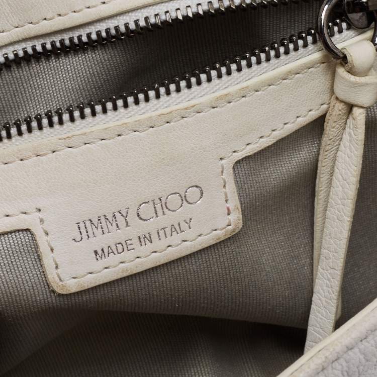 Pre Owned Jimmy Choo Off White Leather Ruby Crossbody Bag