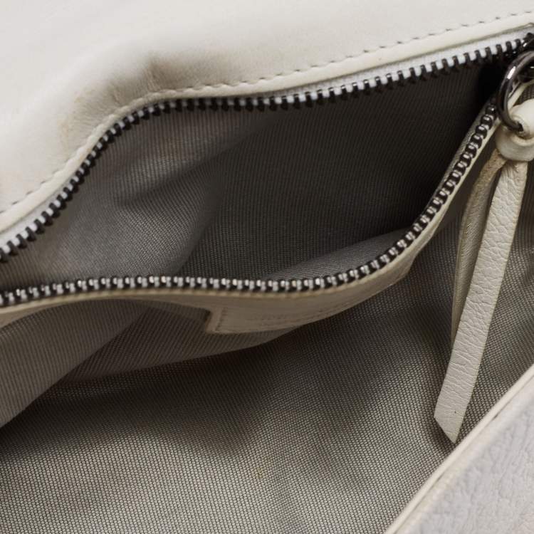 Pre Owned Jimmy Choo Off White Leather Ruby Crossbody Bag
