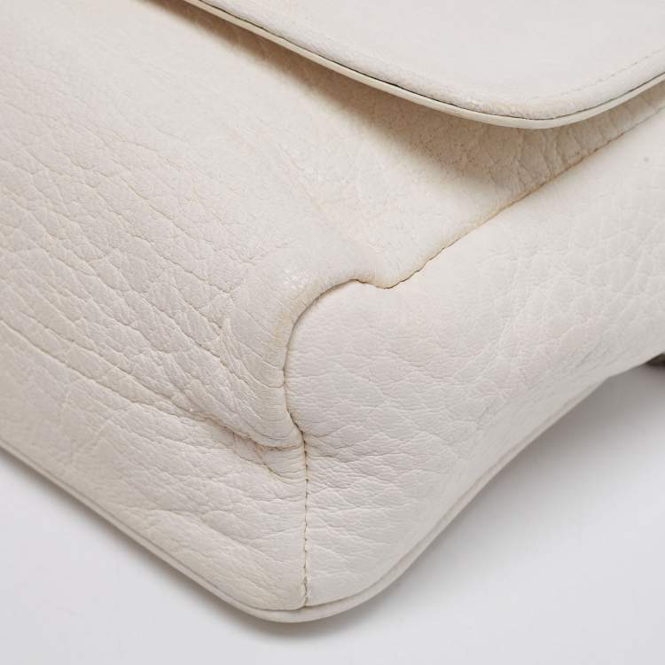 Pre Owned Jimmy Choo Off White Leather Ruby Crossbody Bag