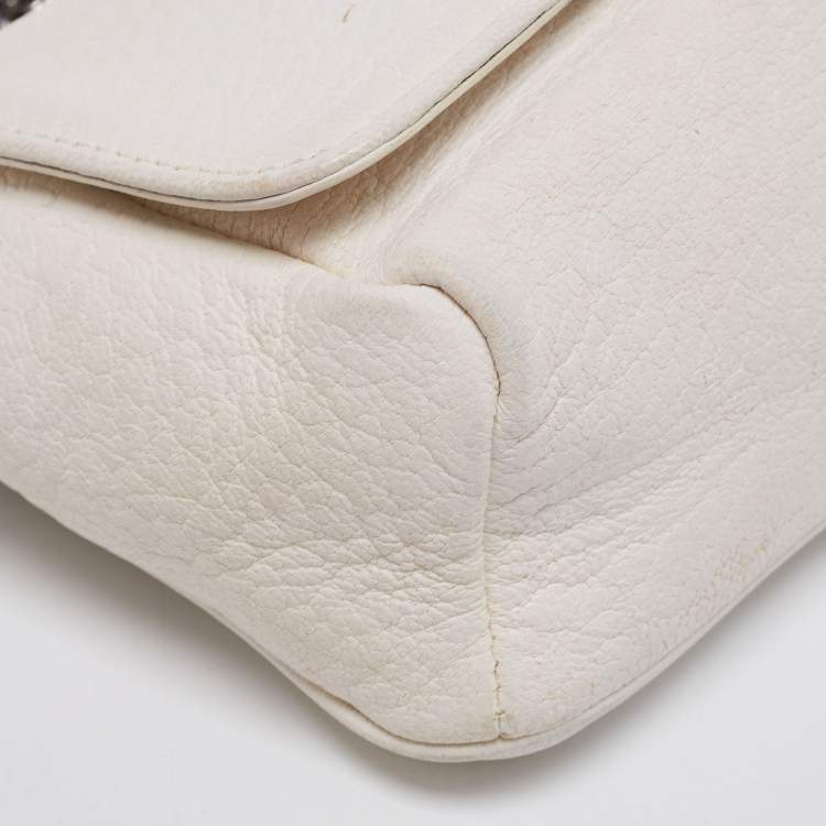 Pre Owned Jimmy Choo Off White Leather Ruby Crossbody Bag