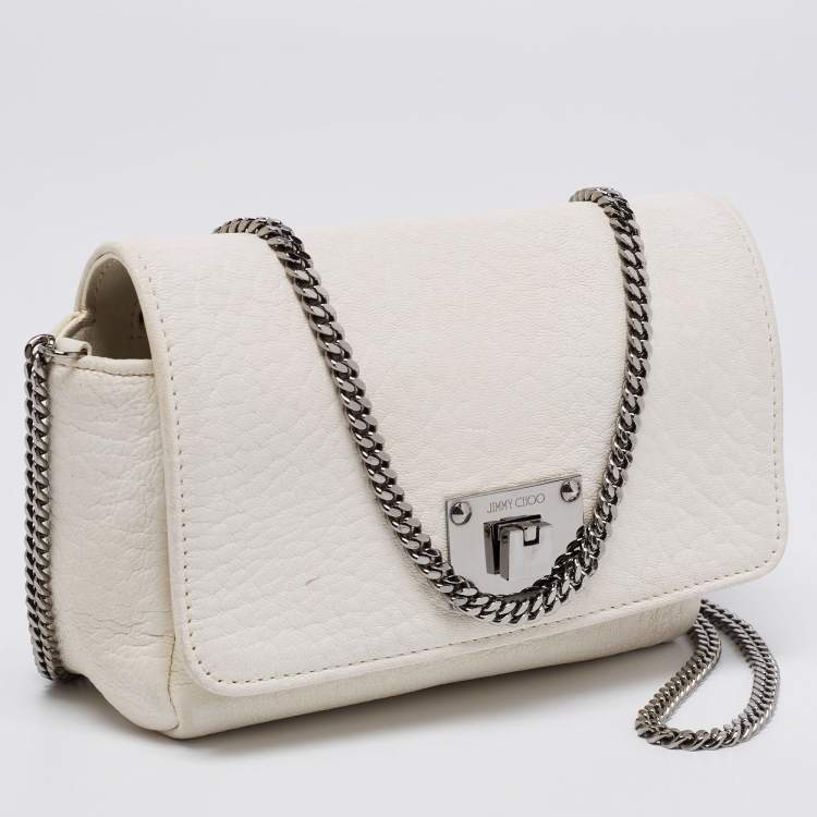 Pre Owned Jimmy Choo Off White Leather Ruby Crossbody Bag