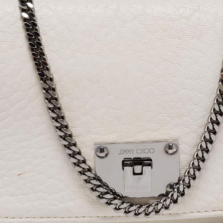 Pre Owned Jimmy Choo Off White Leather Ruby Crossbody Bag
