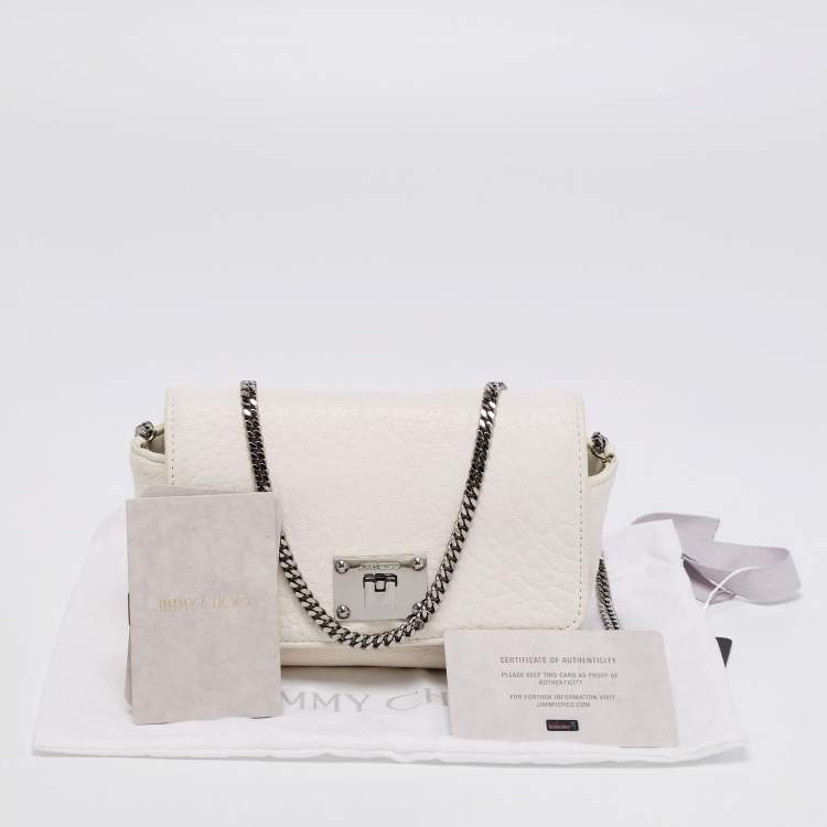 Pre Owned Jimmy Choo Off White Leather Ruby Crossbody Bag
