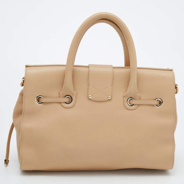 Pre Owned Jimmy Choo Beige Leather Rosalie Satchel