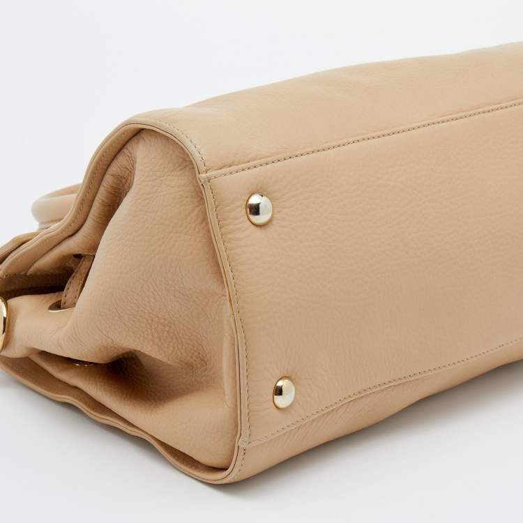 Pre Owned Jimmy Choo Beige Leather Rosalie Satchel