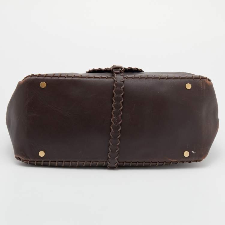 Pre Owned Jimmy Choo Brown Leather Tulita Shoulder Bag