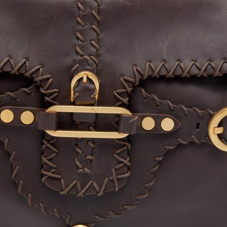 Pre Owned Jimmy Choo Brown Leather Tulita Shoulder Bag