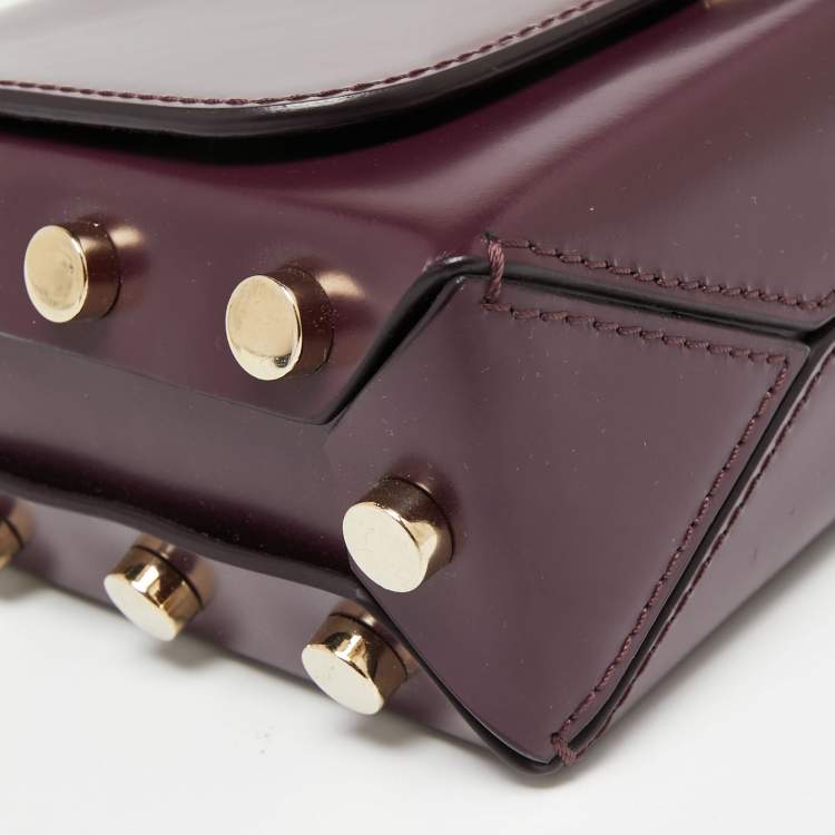 Pre Owned Jimmy Choo Dark Burgundy Leather Lockett Petite Crossbody Bag