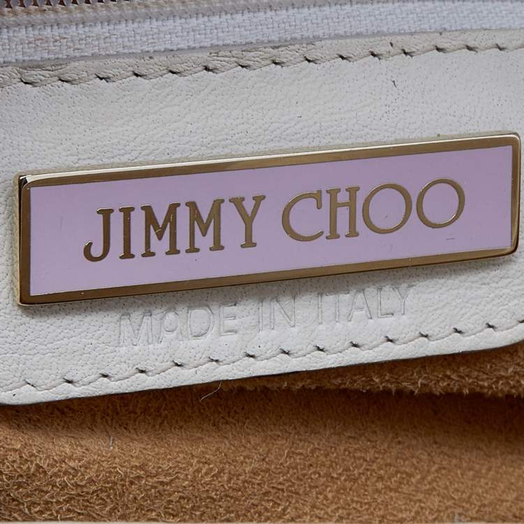 Pre Owned Jimmy Choo Cream/Brown Snakeskin Rosalie Satchel