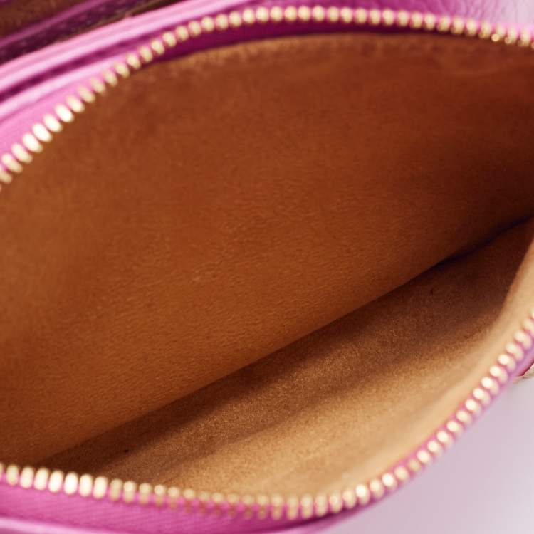 Pre Owned Jimmy Choo Pink Leather Shadow Chain Shoulder Bag