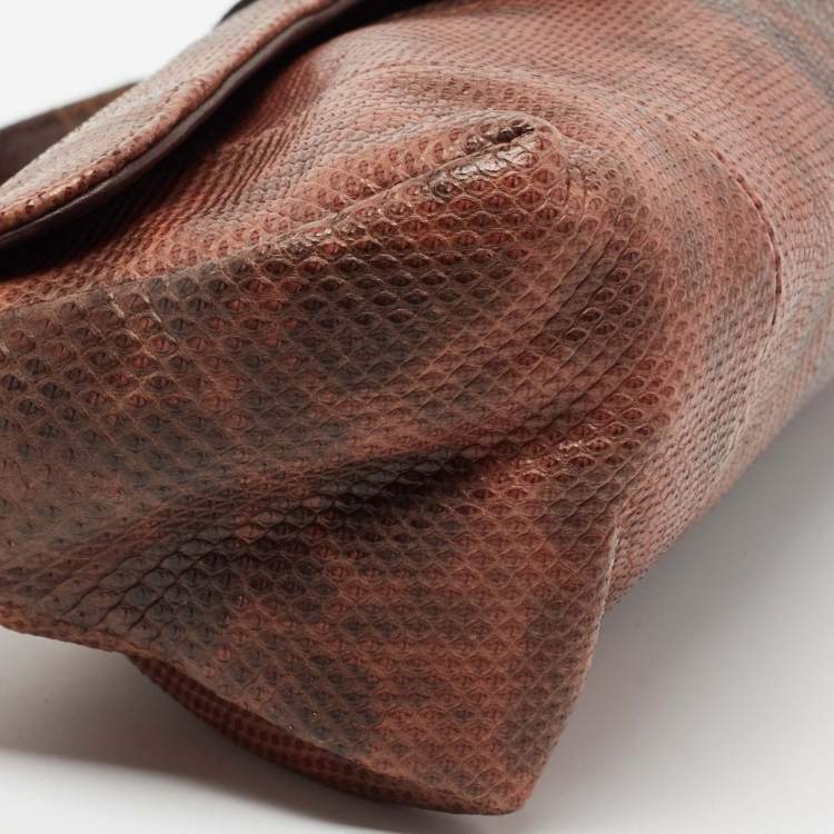 مملوكة مسبقًا Jimmy Choo Brown Karung Leather Tulita Pochette Bag