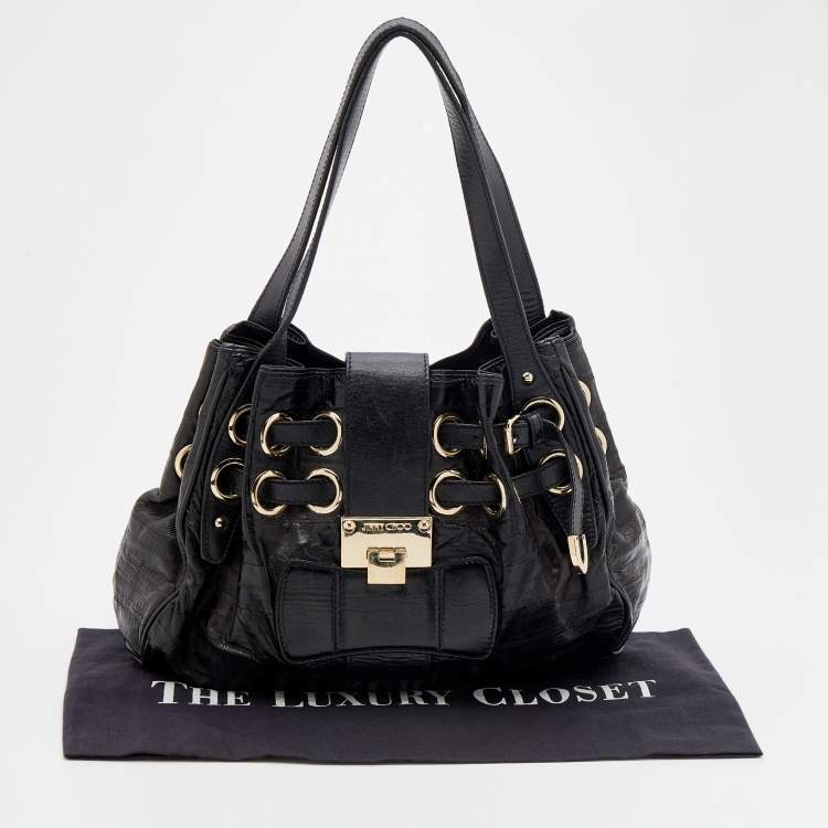 مملوكة مسبقًا Jimmy Choo Black Leather Riki Tote 