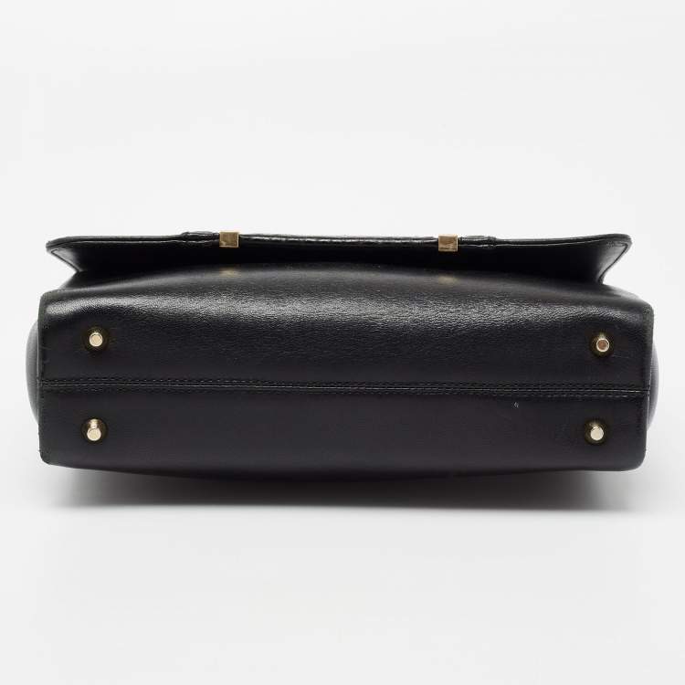 Pre Owned Jimmy Choo Black Leather and Snakeskin Alba Shoulder Bag