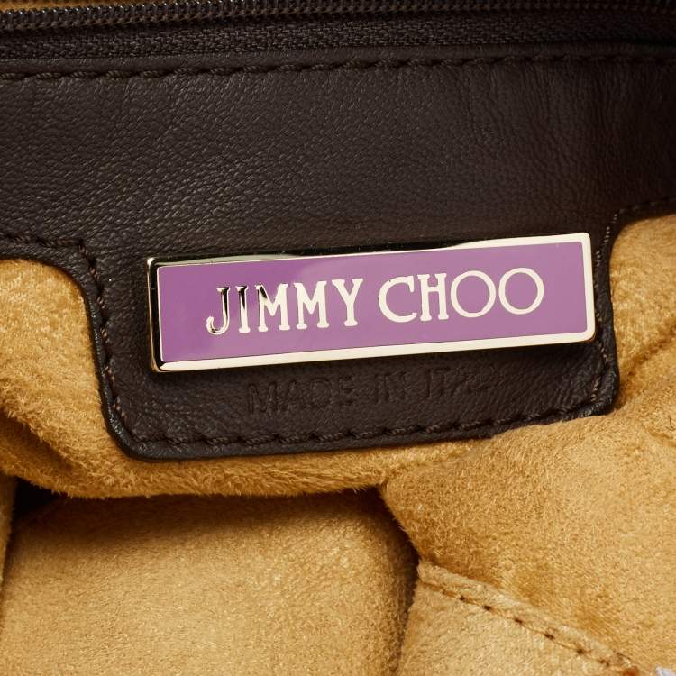 Pre Owned Jimmy Choo Brown/Black Leopard Print Calfhair Medium Saba Hobo