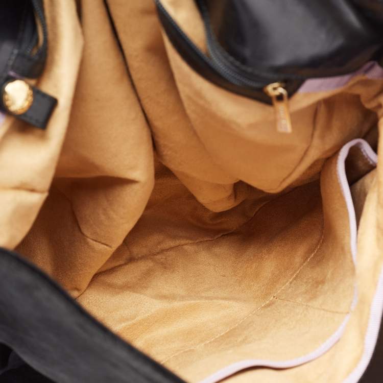 Pre Owned Jimmy Choo Black Calf Hair And Leather Hobo