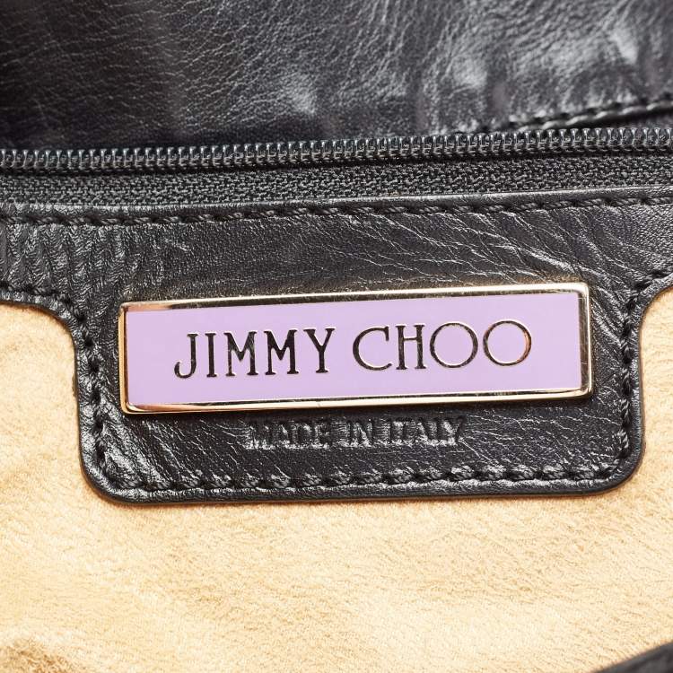Pre Owned Jimmy Choo Black Calf Hair And Leather Hobo