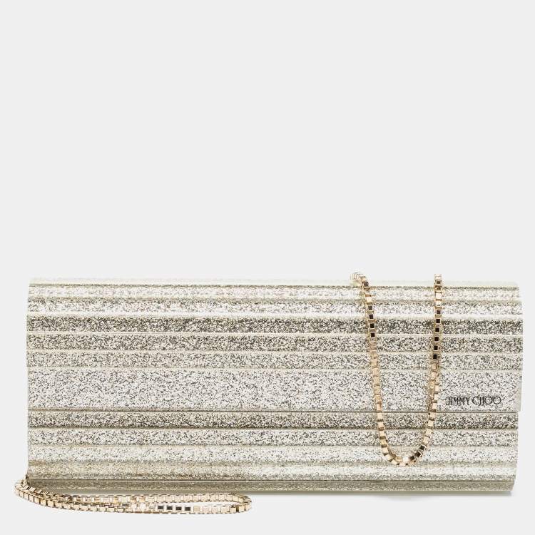 Jimmy Choo Metallic Silver Glitter Acrylic Sweetie Chain