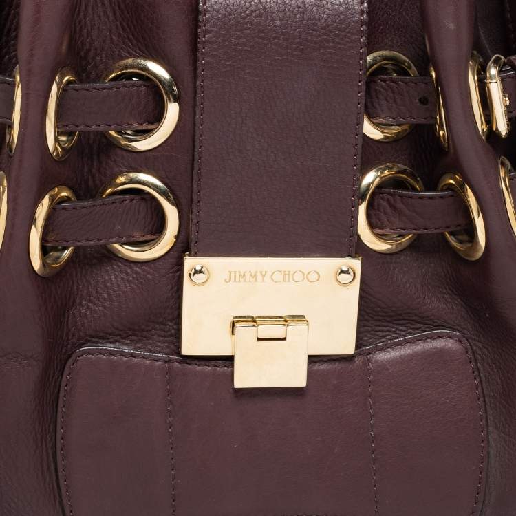 Pre Owned Jimmy Choo Dark Brown Leather Ramona Shoulder Bag