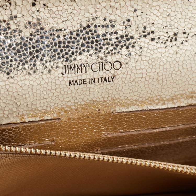 Pre Owned Jimmy Choo Silver/Gold Glitter And Lurex Fabric Margot Chain Clutch