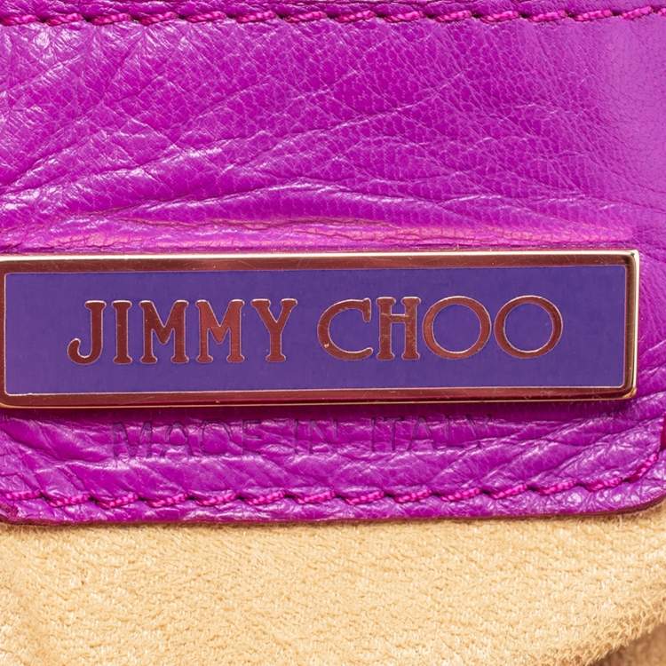 Pre Owned Jimmy Choo Purple Knot Detail Suede Saba Hobo