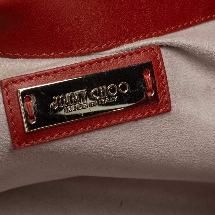 Pre Owned Jimmy Choo Orange Suede And Leather Riley Tote