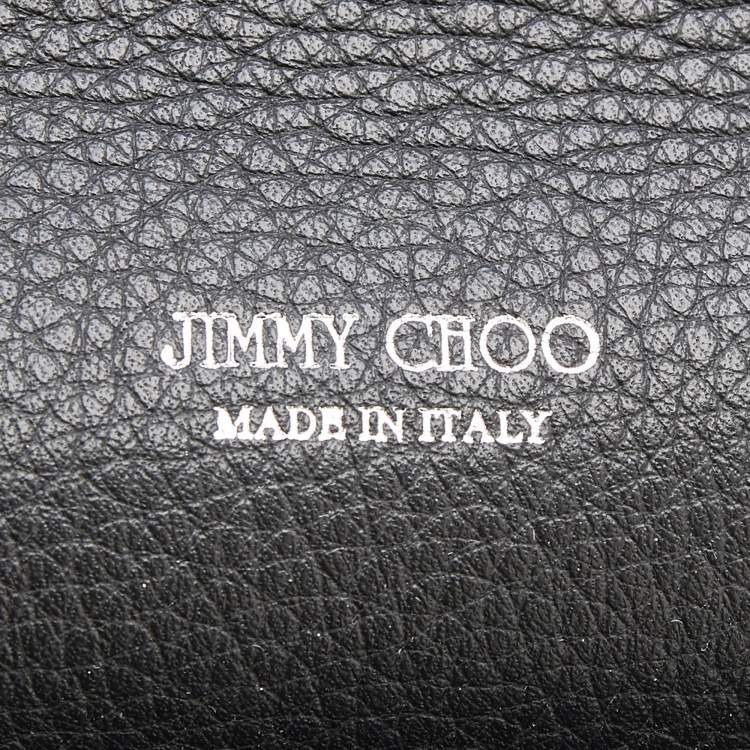 Pre Owned Jimmy Choo Black Leather Studded Flap Clutch