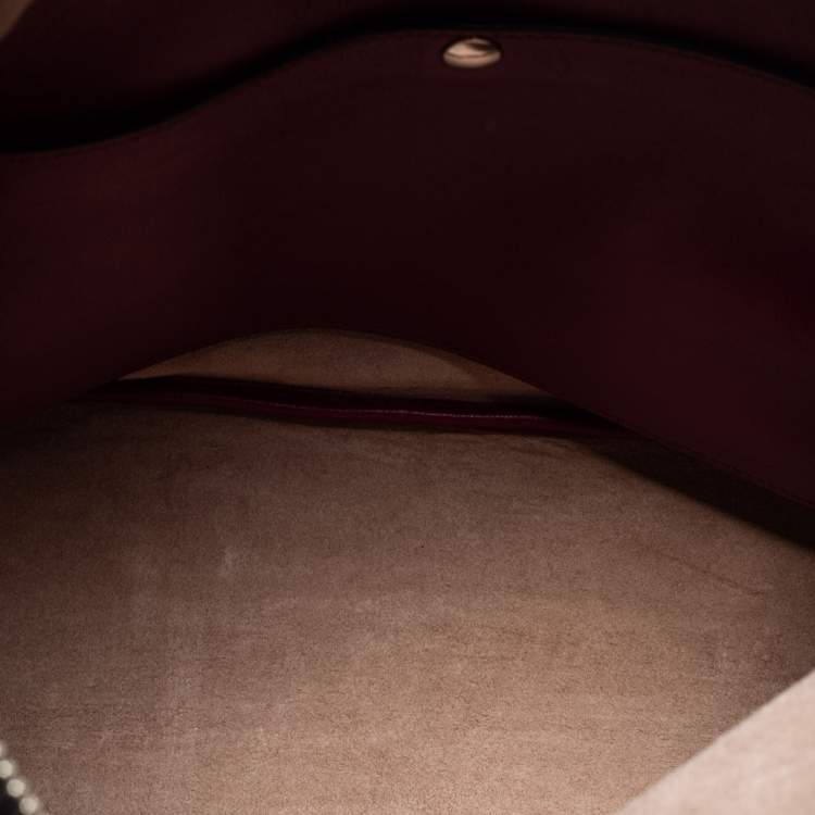 Pre Owned Jimmy Choo Burgundy Leather Raven Chain Shoulder Bag