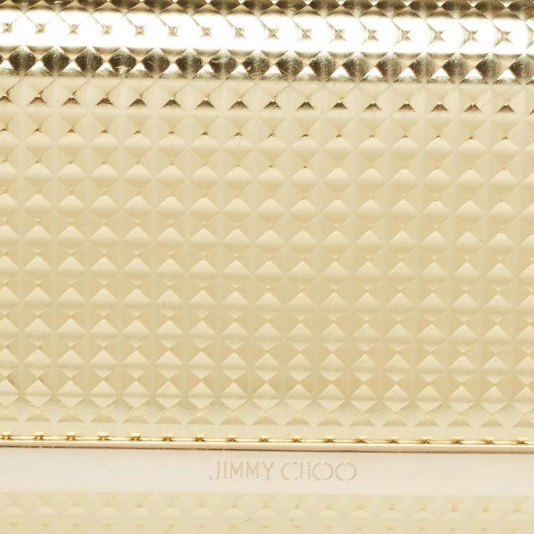 Pre Owned Jimmy Choo Metallic Gold Leather Milla Chain Clutch